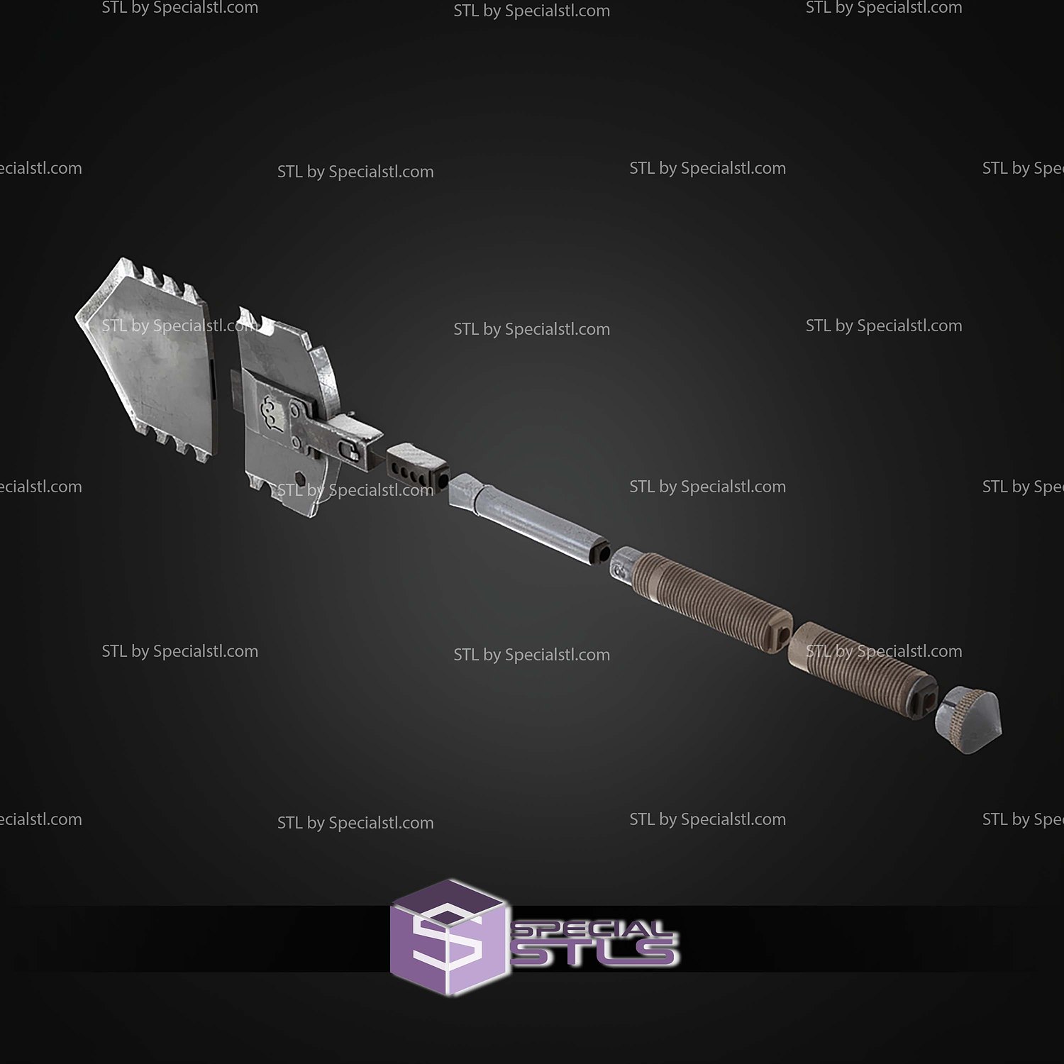Cosplay STL Files Hell Divers 2 Entrenchment Tool 3D Model — view 5