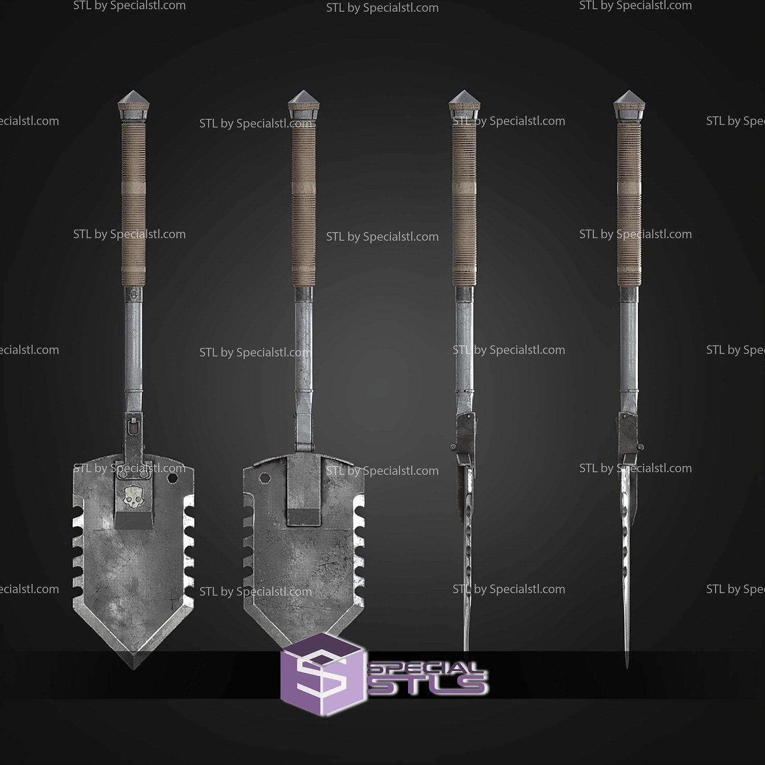 Cosplay STL Files Hell Divers 2 Entrenchment Tool 3D Model — view 6