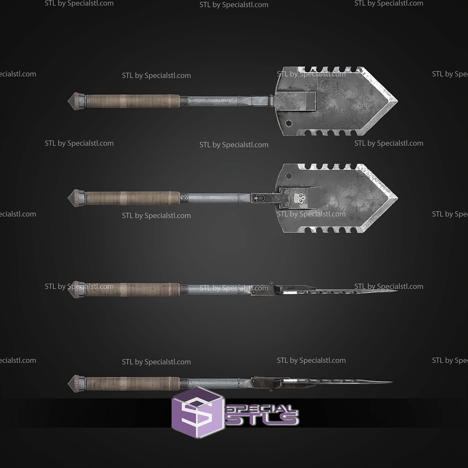 Cosplay STL Files Hell Divers 2 Entrenchment Tool 3D Model — view 7