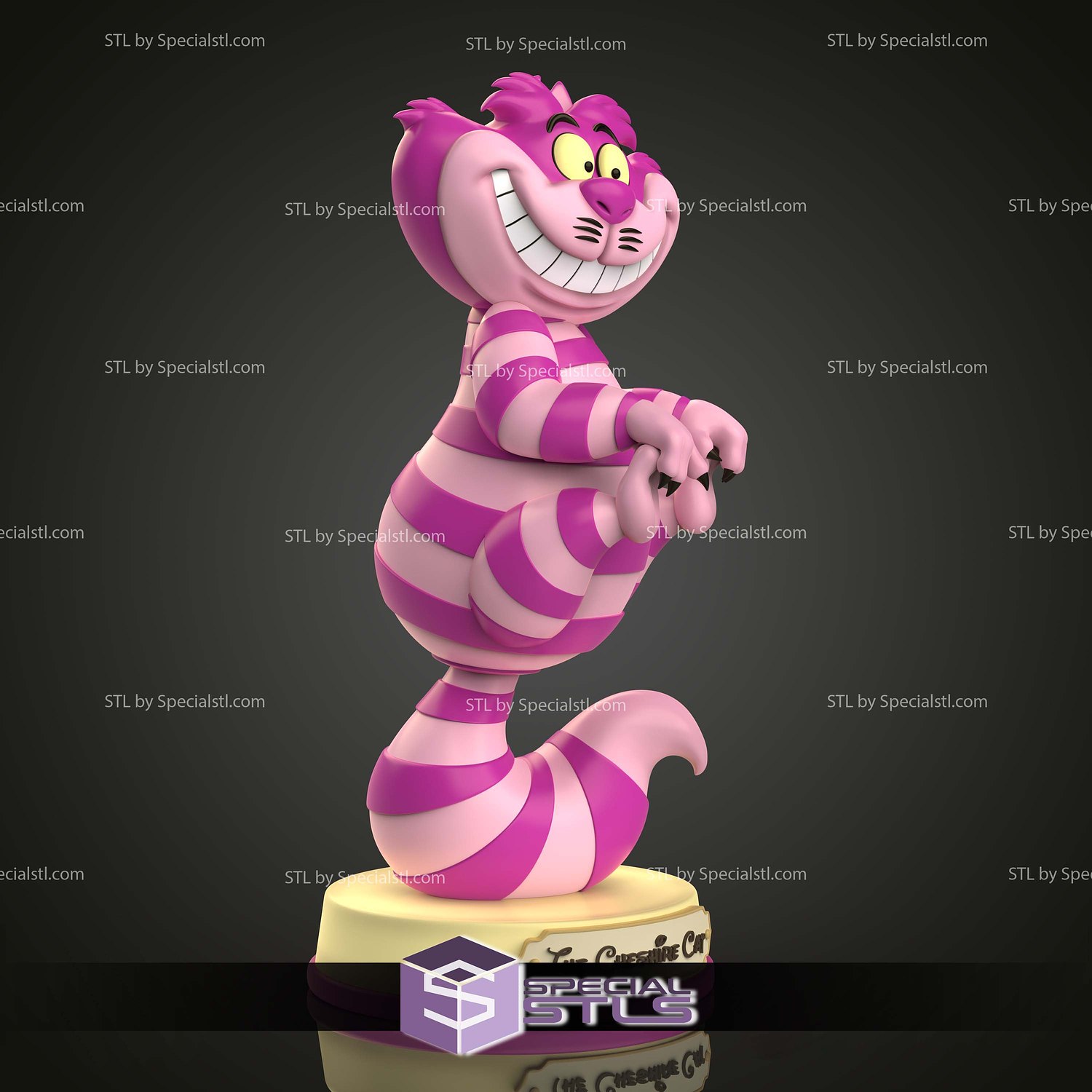 Cheshire Cat Alice in Wonderland Sculptures 3D Printing STL Model — view 2