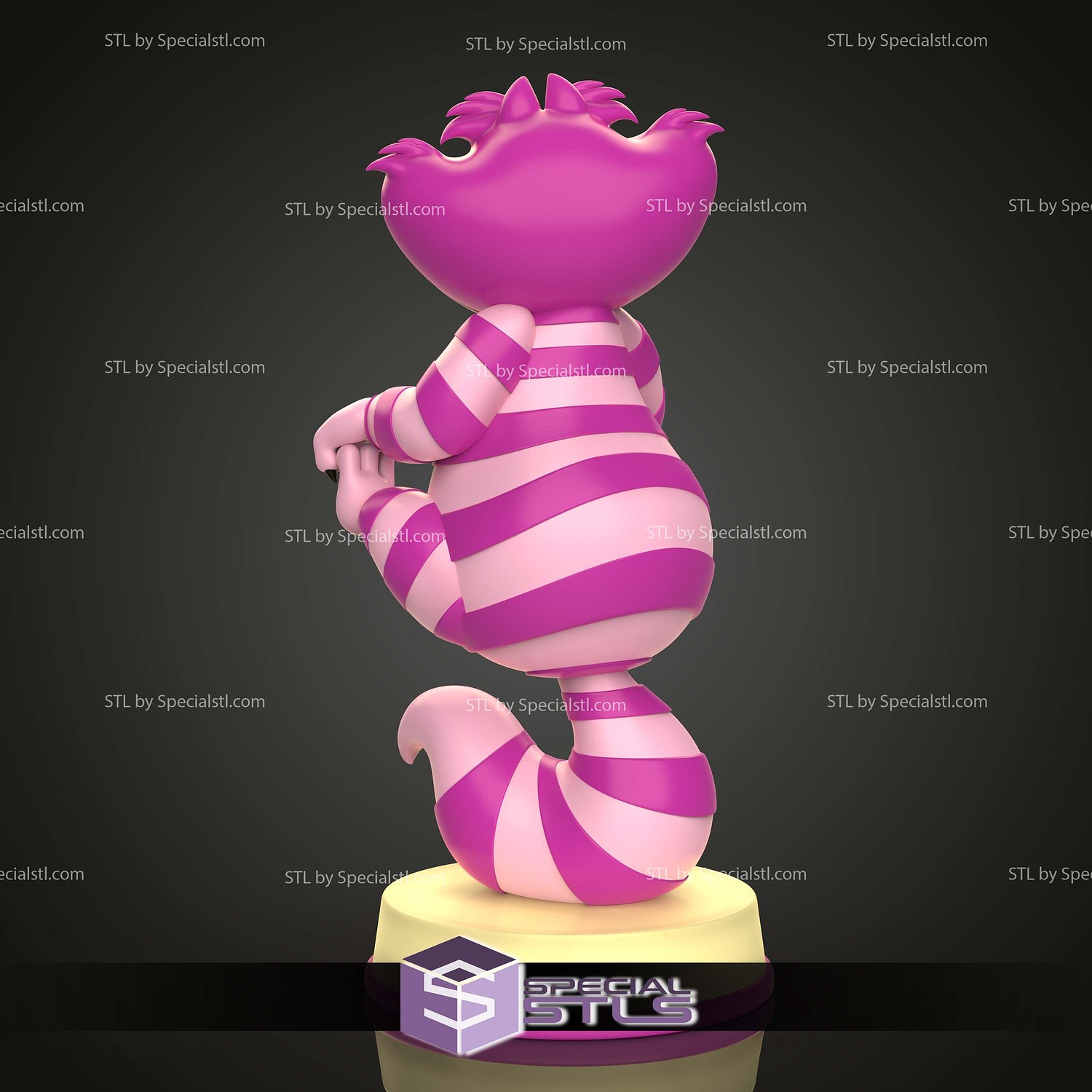 Cheshire Cat Alice in Wonderland Sculptures 3D Printing STL Model — view 3