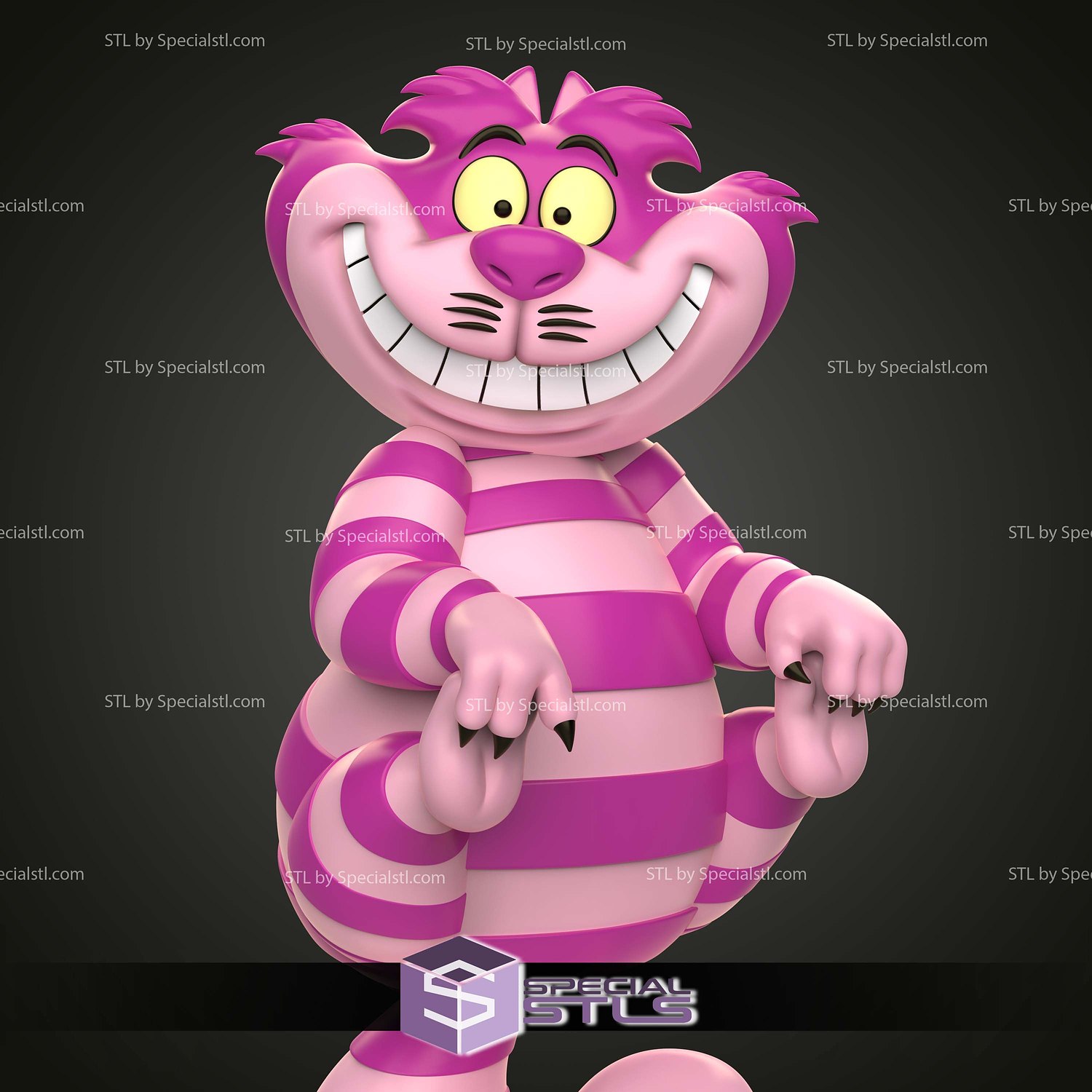 Cheshire Cat Alice in Wonderland Sculptures 3D Printing STL Model — view 5