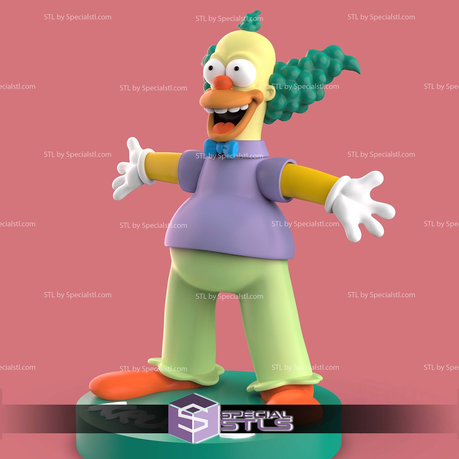 Krusty the Clown 3D Printer Files STL Model — view 2