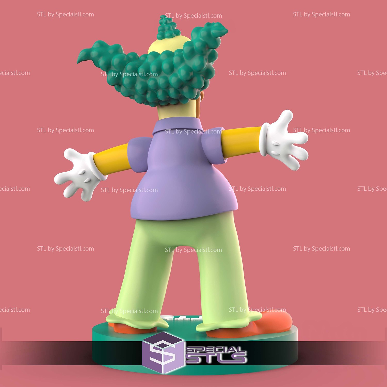 Krusty the Clown 3D Printer Files STL Model — view 3
