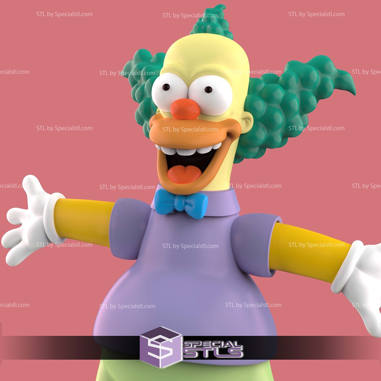Krusty the Clown 3D Printer Files STL Model — view 4