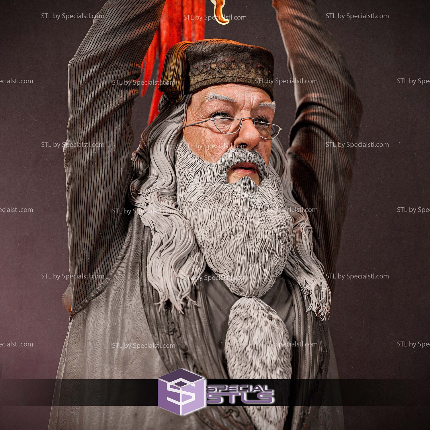 Albus Dumbledore and Phoenix STL Files 3D Model — view 5