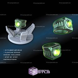 Green Lantern Ring with Levitating Stand STL Files 3D Model