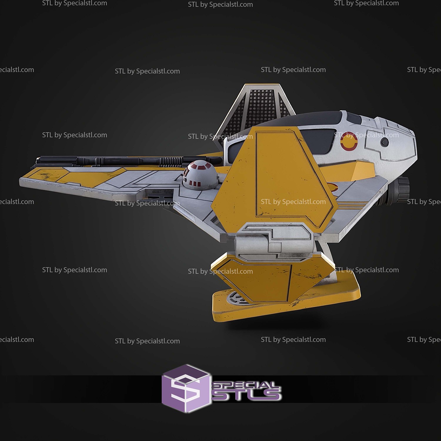 ETA-2 Jedi Starfighter Kit Card STL Files 3D Model — view 3