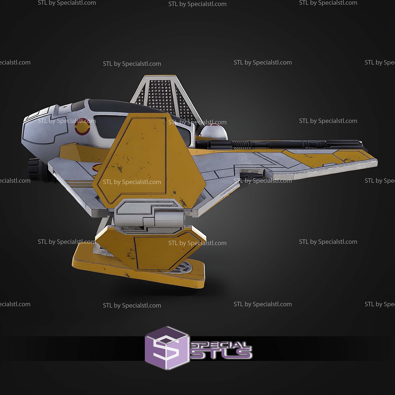 ETA-2 Jedi Starfighter Kit Card STL Files 3D Model — view 5