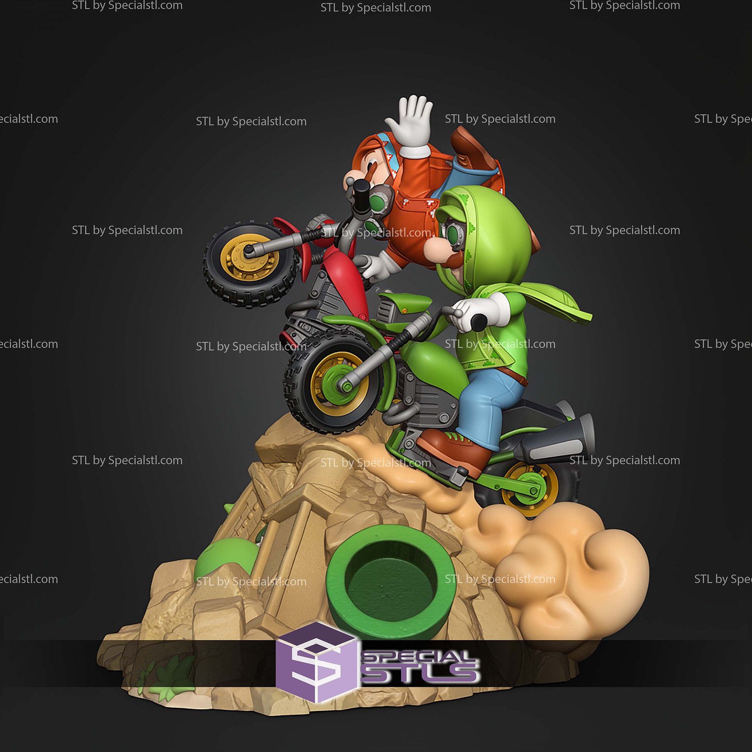 Super Mario Galaxy Movie Diorama 197mm STL Files 3D Model — view 2