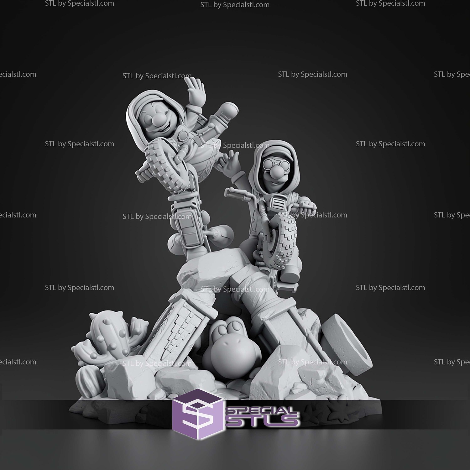 Super Mario Galaxy Movie Diorama 197mm STL Files 3D Model — view 5