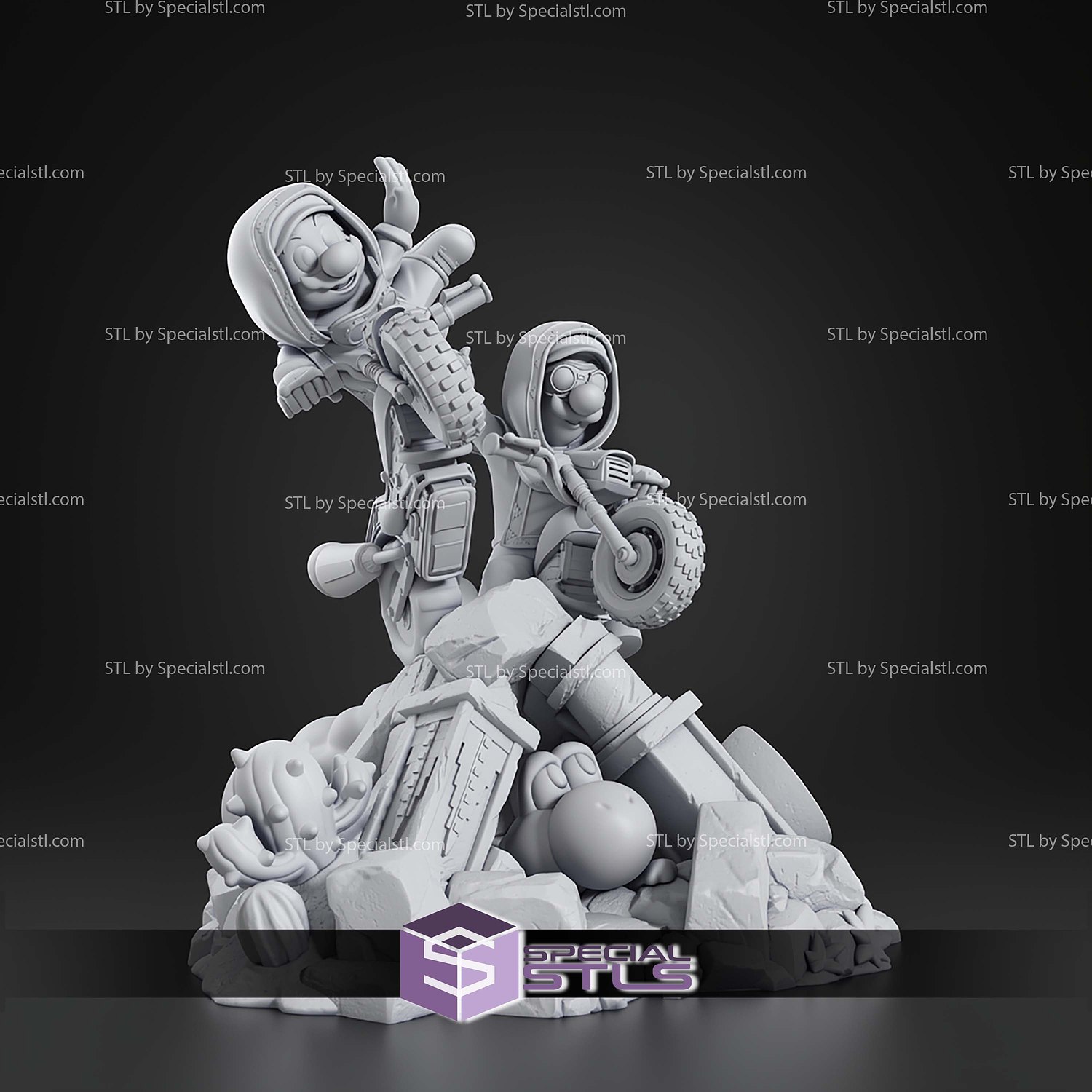 Super Mario Galaxy Movie Diorama 197mm STL Files 3D Model — view 6