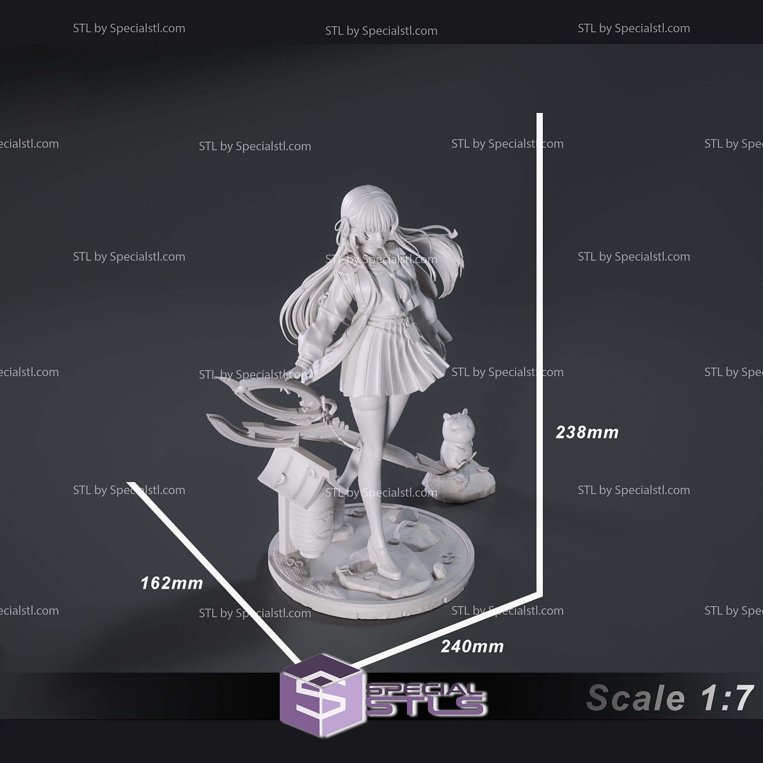 Chisa Wuthering Waves 238mm STL Files 3D Model — view 4
