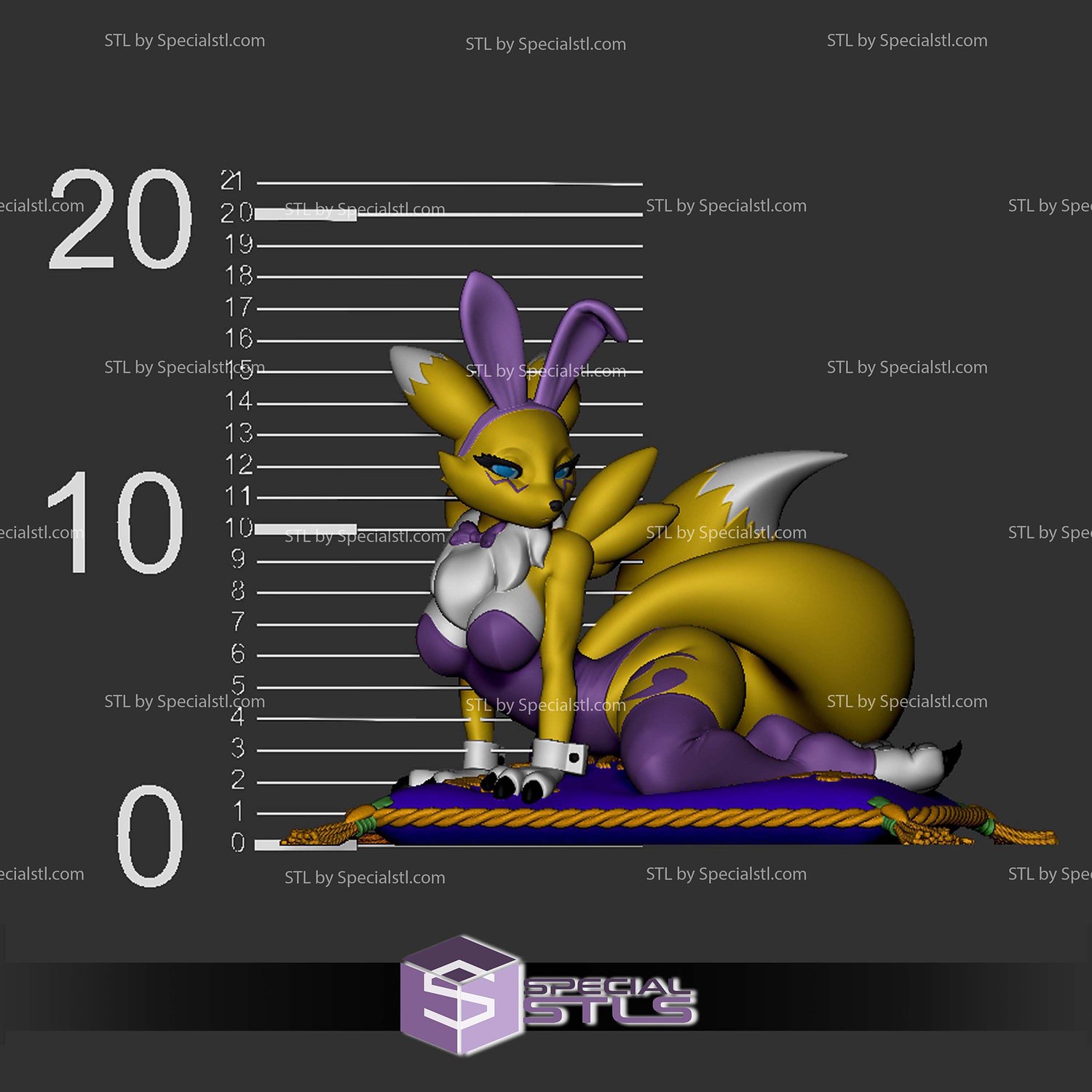 Renamon Bunny Suit 3D Printer Files STL Model — view 2