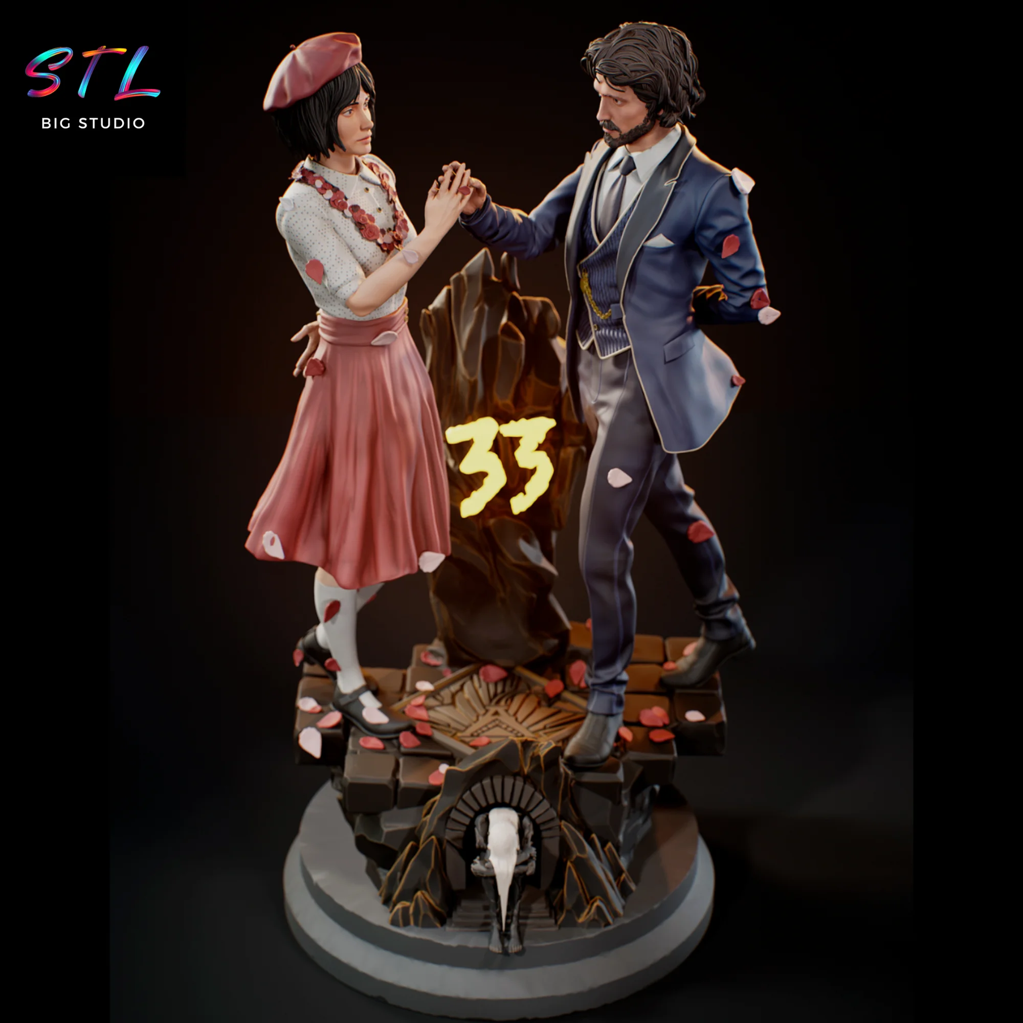 Clair Obscur Expedition 33 STL | Maelle and Verso Diorama for 3D Printing Model