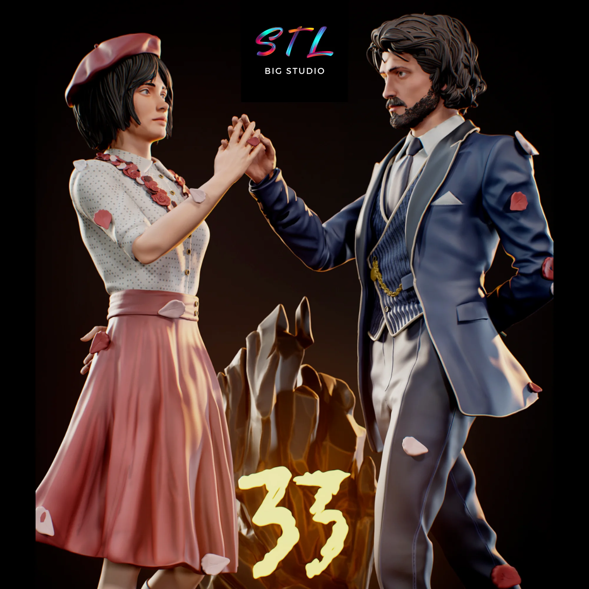 Clair Obscur Expedition 33 STL | Maelle and Verso Diorama for 3D Printing Model — view 2