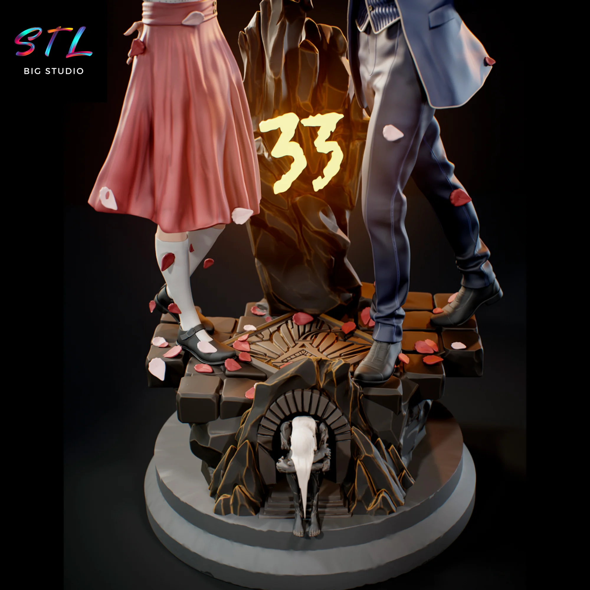 Clair Obscur Expedition 33 STL | Maelle and Verso Diorama for 3D Printing Model — view 3