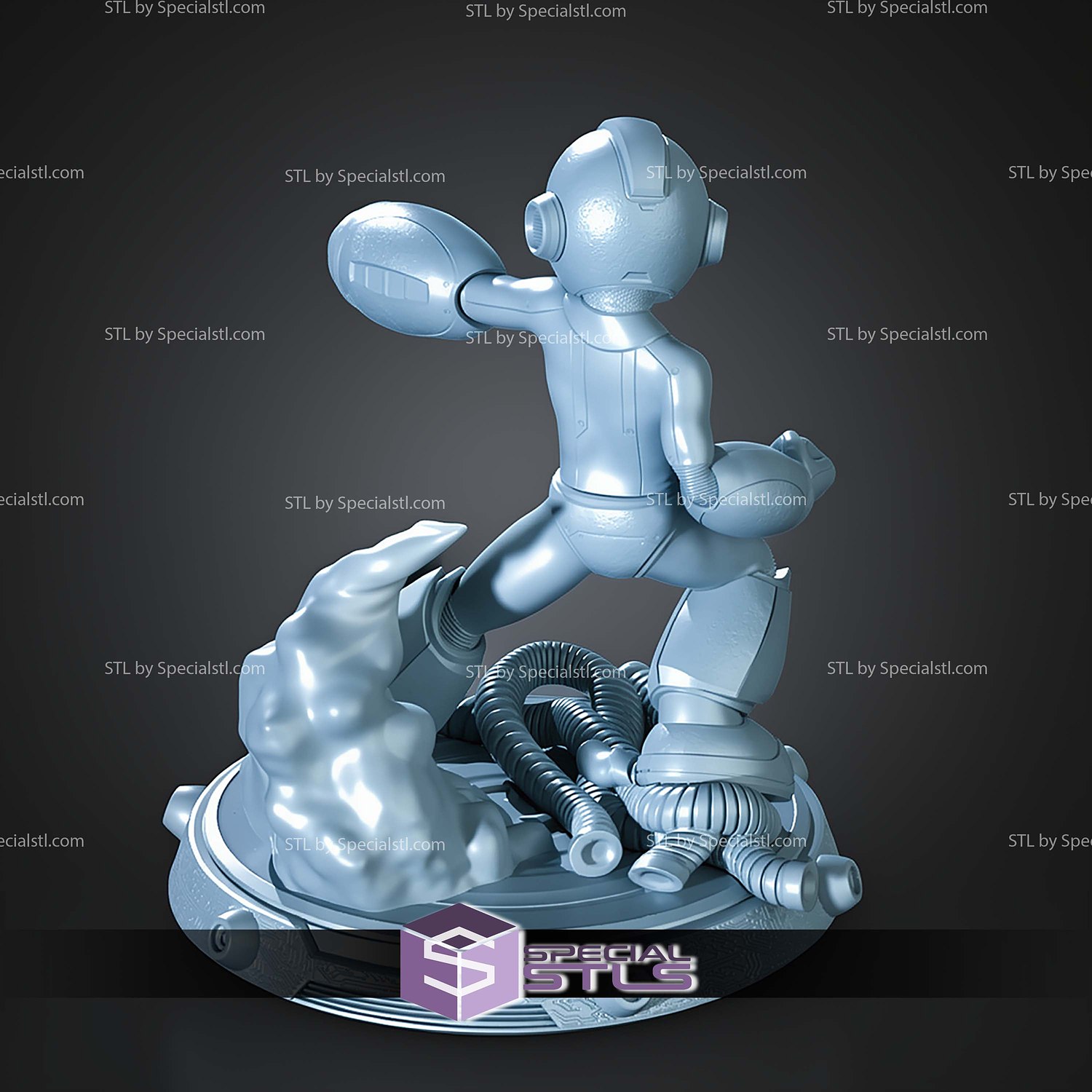 Mega Man Classic Standalone Version STL Files 3D Model — view 3
