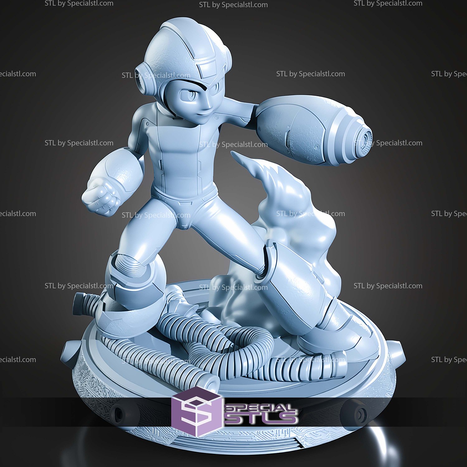 Mega Man Classic Standalone Version STL Files 3D Model — view 4