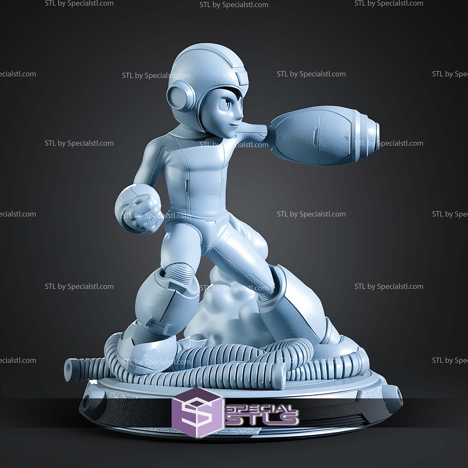 Mega Man Classic Standalone Version STL Files 3D Model — view 5