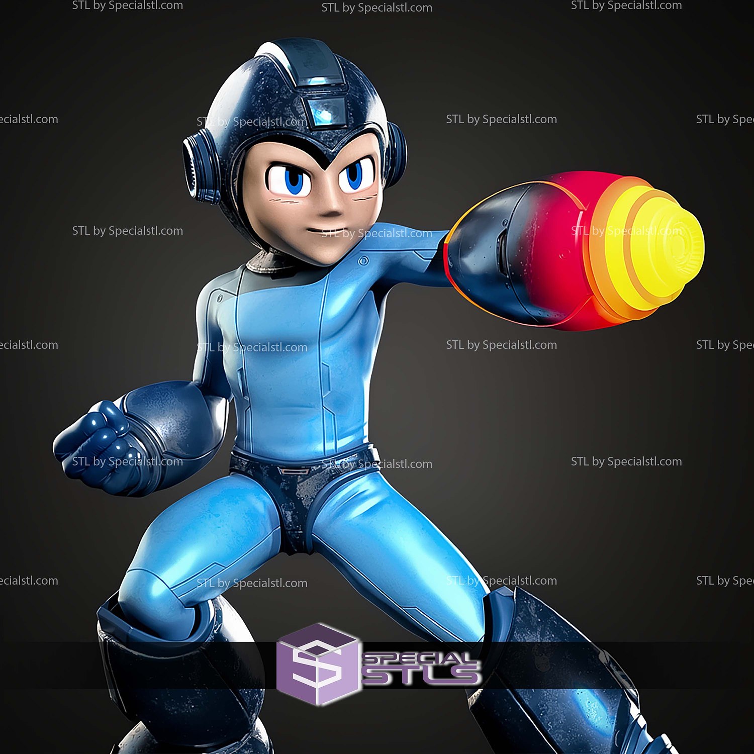 Mega Man Classic Standalone Version STL Files 3D Model — view 7