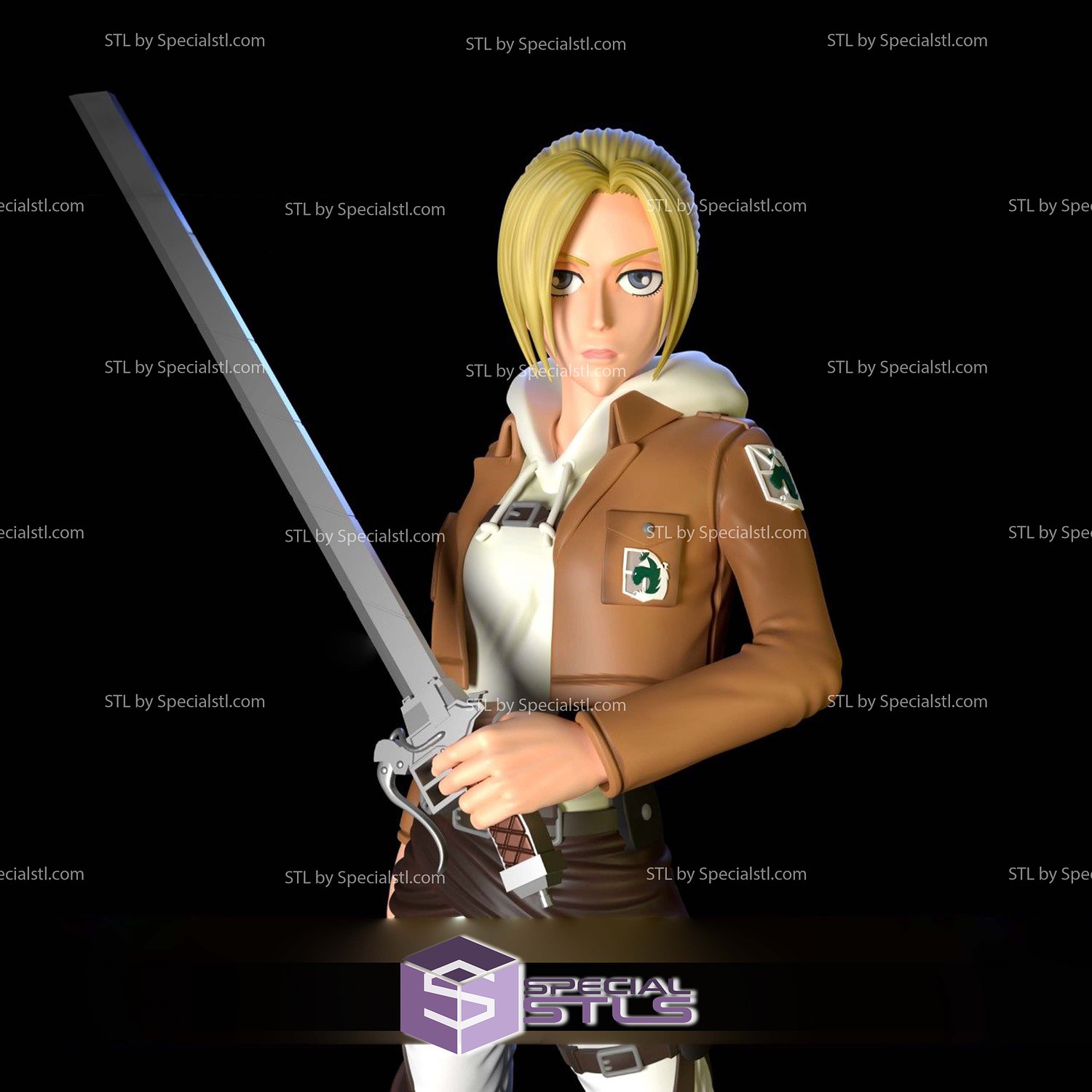 Annie Leonhart and Sword 3D Printer Files STL Model — view 2