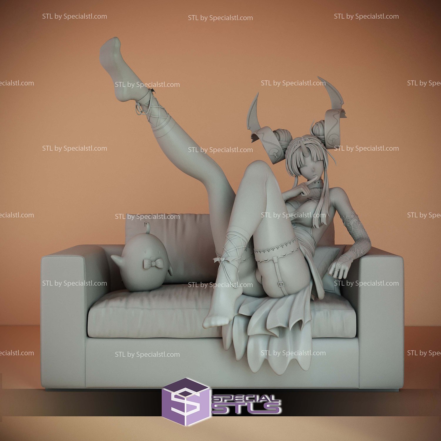 Watarase Azur Lane on Sofa 3D Printer Files STL Model — view 4