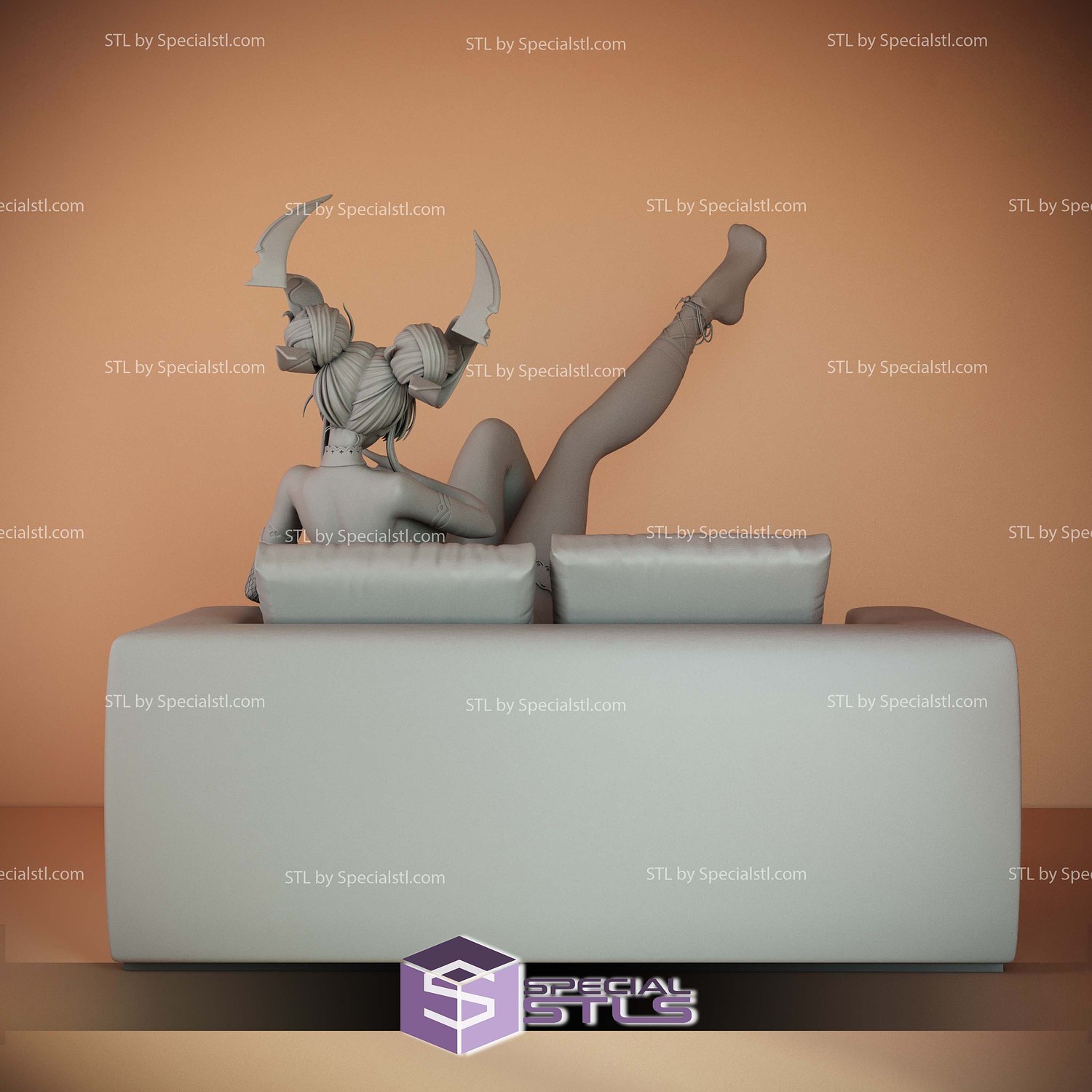 Watarase Azur Lane on Sofa 3D Printer Files STL Model — view 5