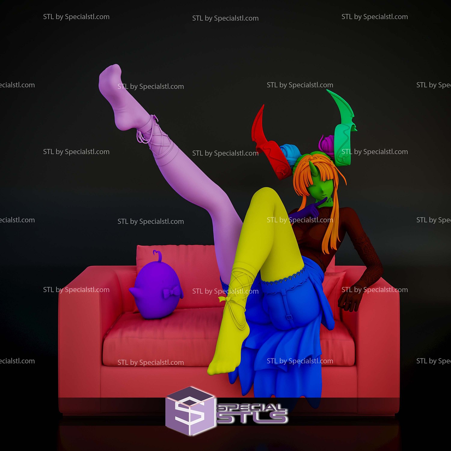 Watarase Azur Lane on Sofa 3D Printer Files STL Model — view 6