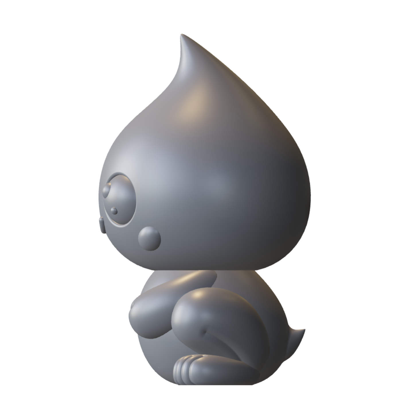 Creature Kin Driplet Figure Cute Waterdrop Frog Art Toy Royalty-Free 3D STL Model