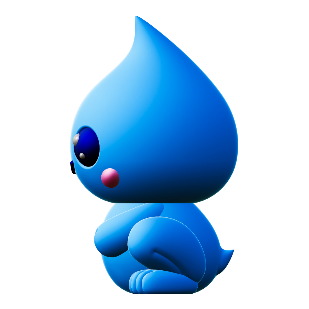 Creature Kin Driplet Figure Cute Waterdrop Frog Art Toy Royalty-Free 3D STL Model — view 4