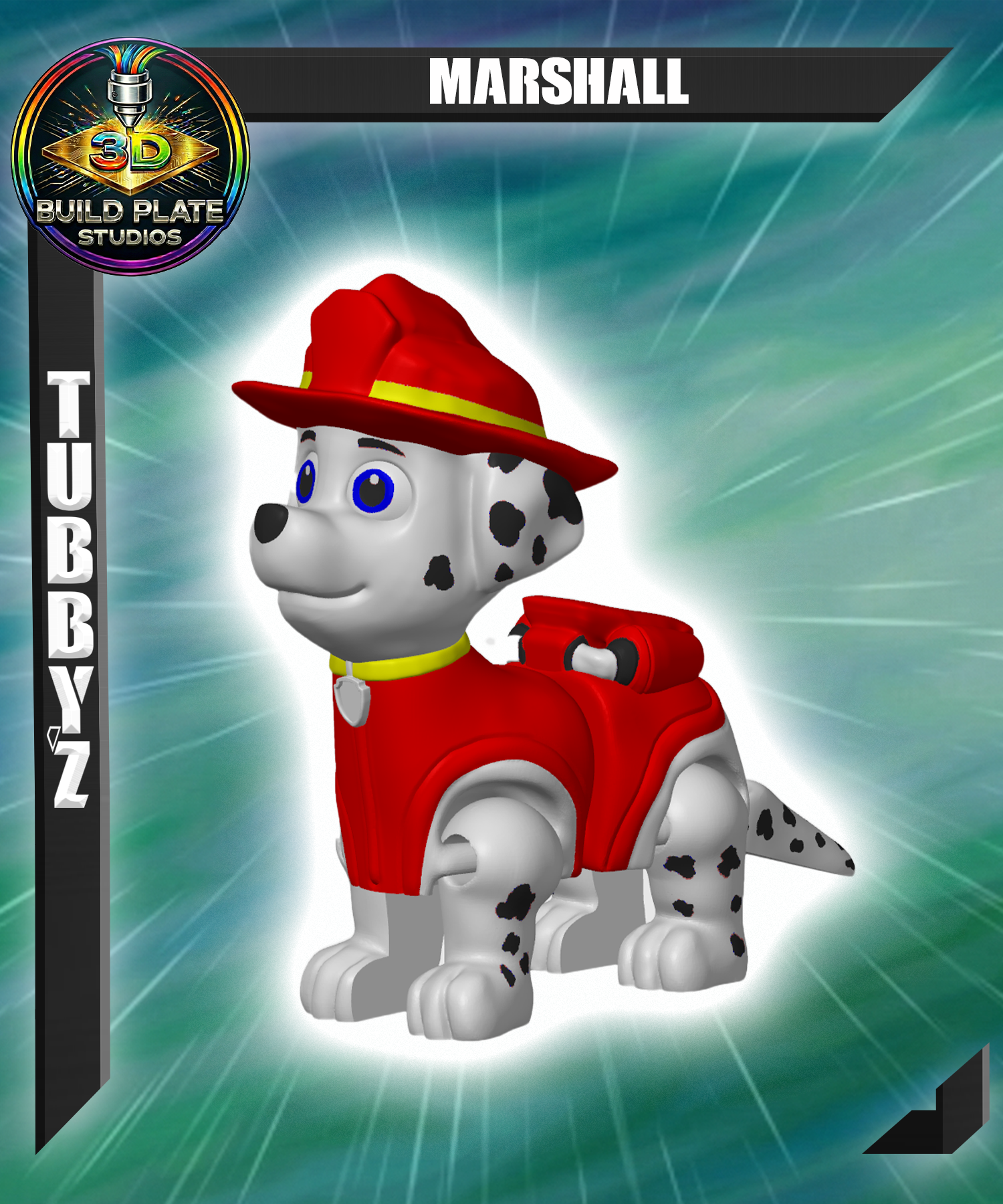 Paw Patrol Marshall Multicolor Flexi Print-In-Place 3D 3MF Model