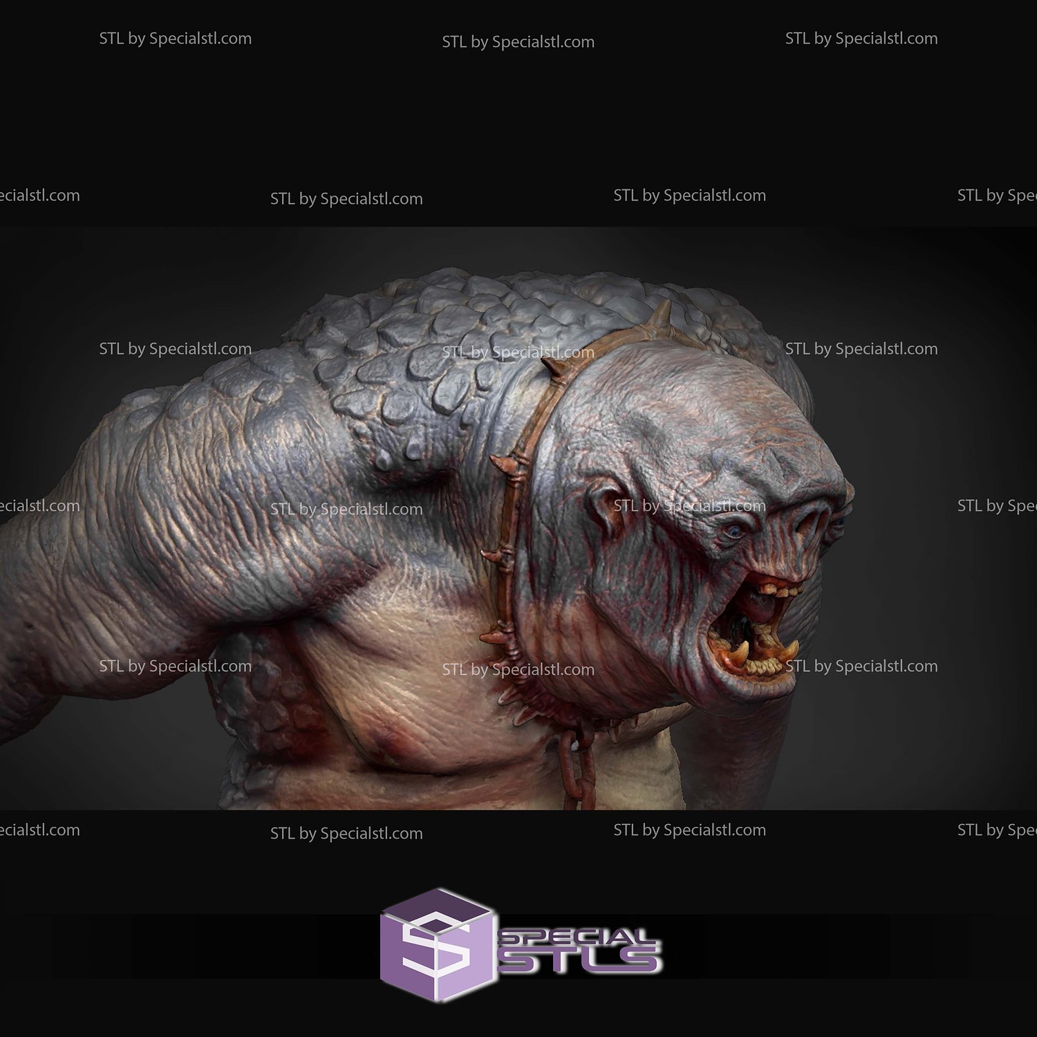 Cave Troll The Lord of the Rings 3D Printer Files STL Model — view 4