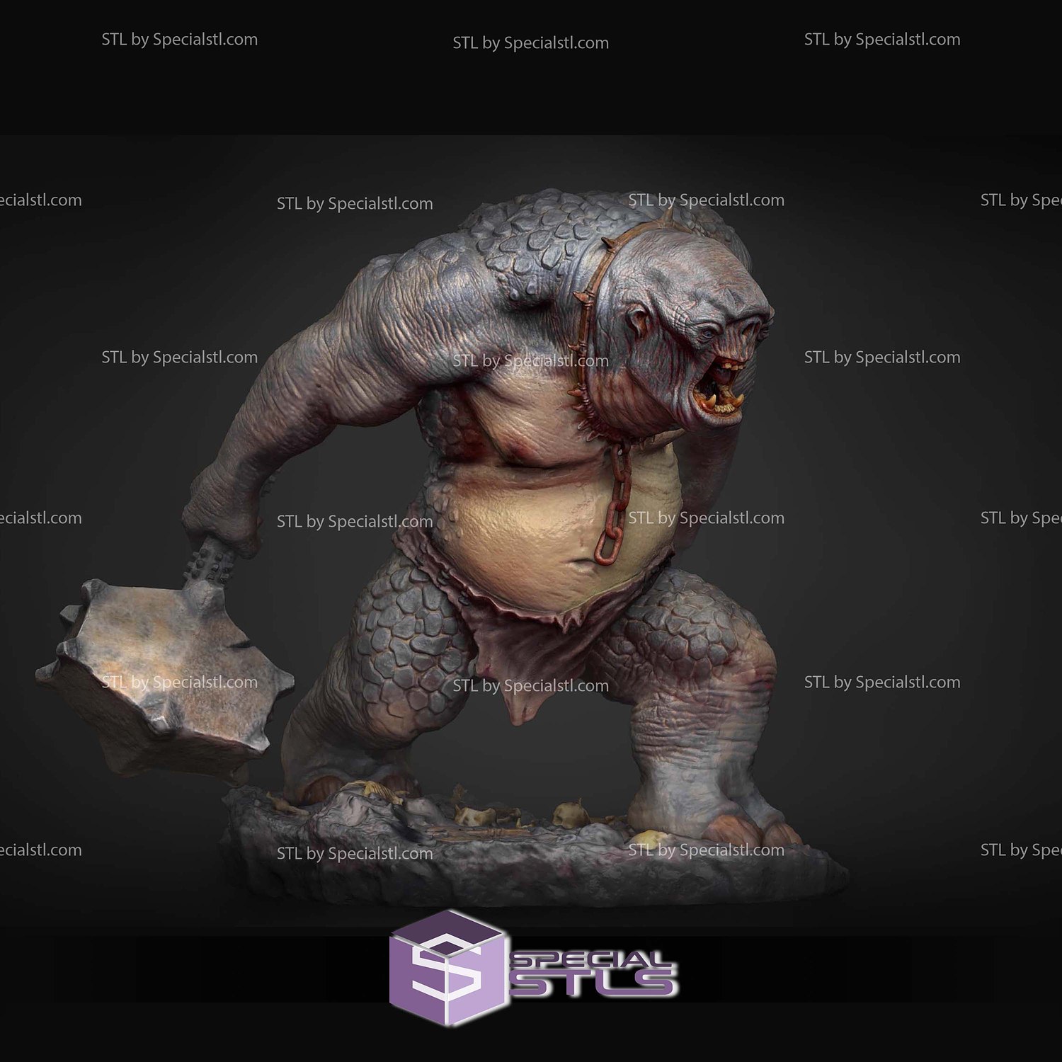 Cave Troll The Lord of the Rings 3D Printer Files STL Model — view 5