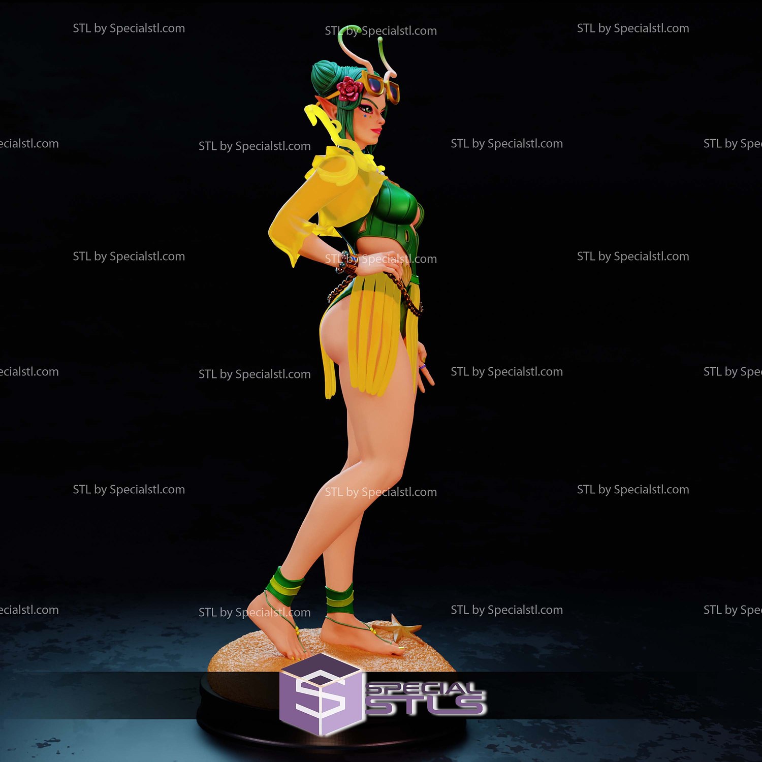 Mantis Summer Skin Marvel Rivals STL Files 3D Model — view 3