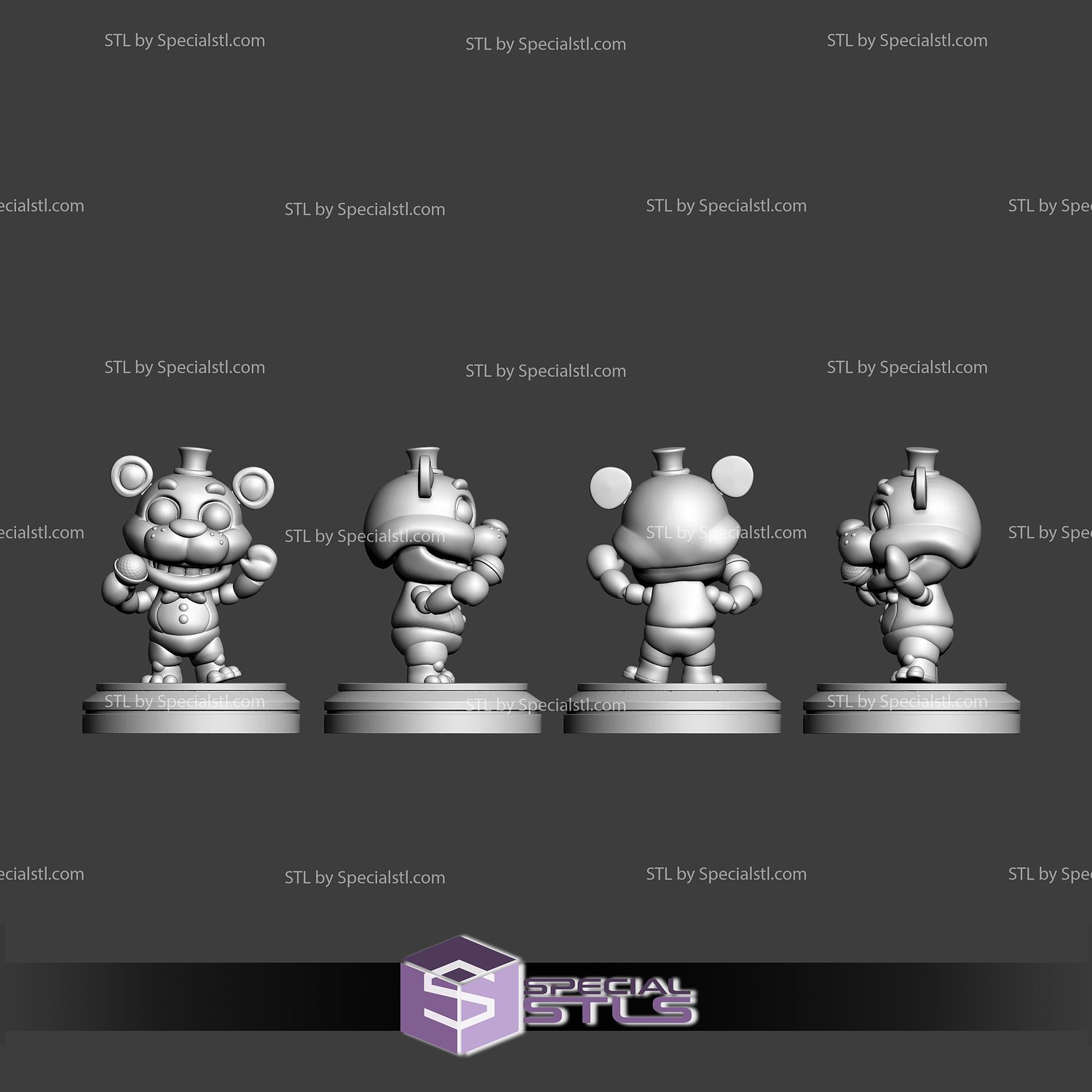 Five Nights at Freddy Freddy Fazbear Chibi 3D Printer Files STL Model — view 2
