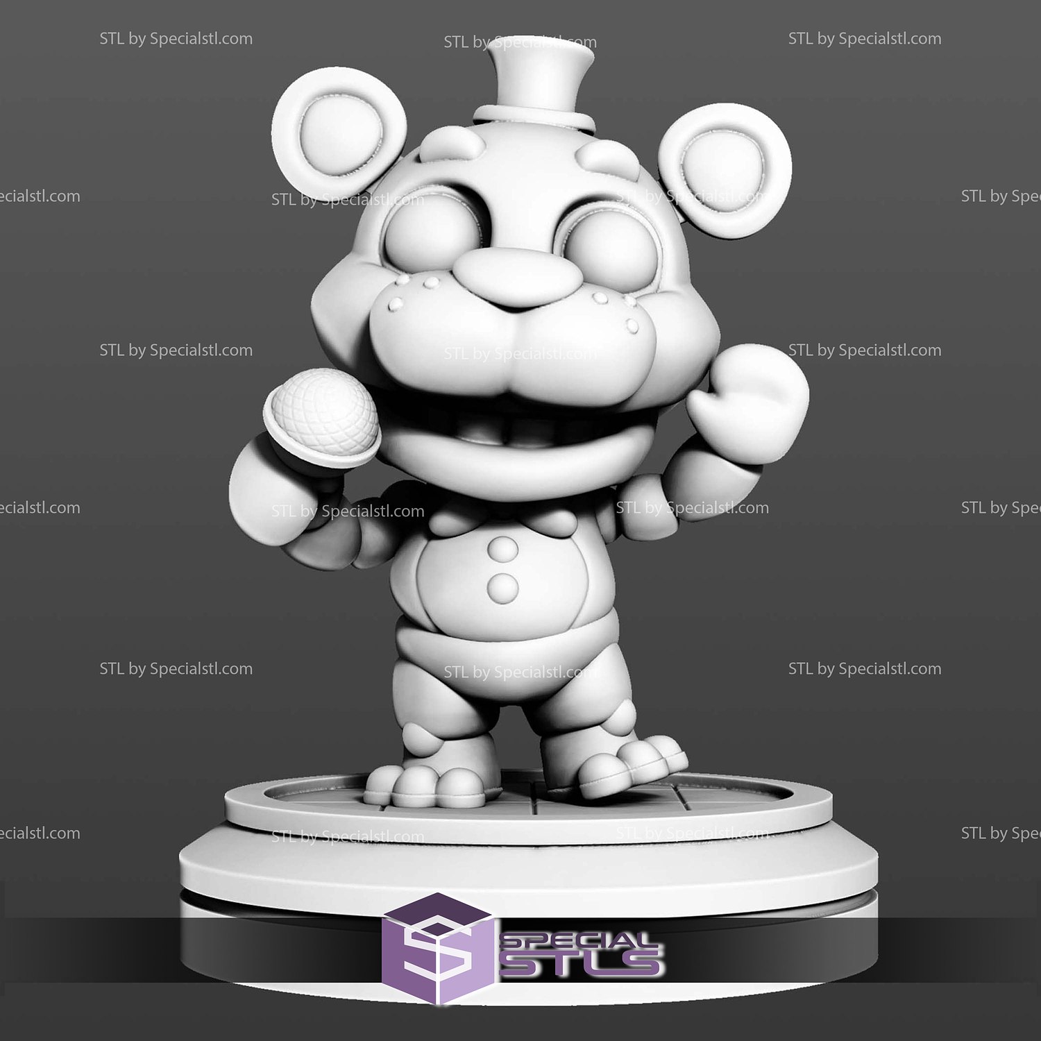 Five Nights at Freddy Freddy Fazbear Chibi 3D Printer Files STL Model — view 3