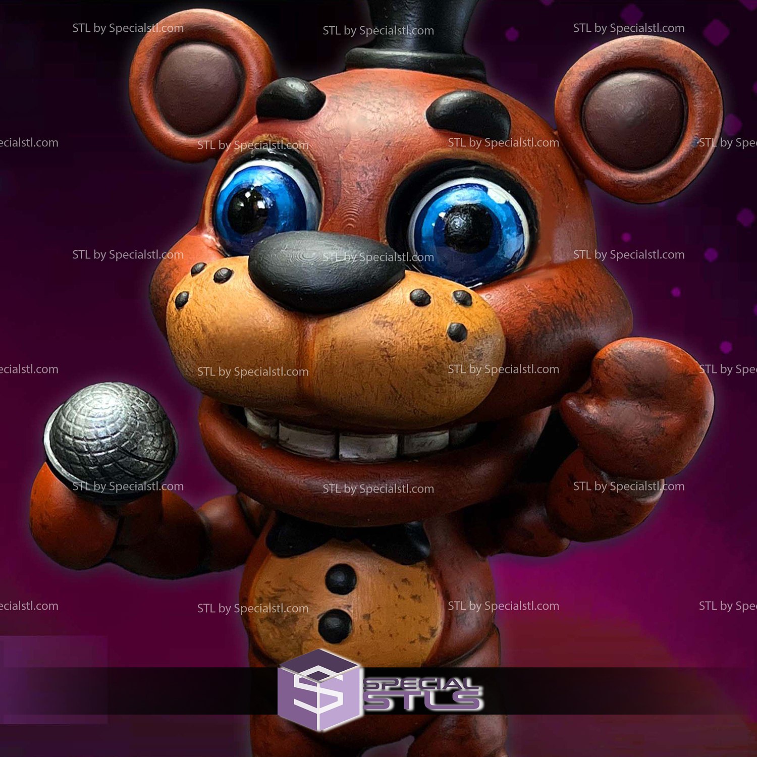 Five Nights at Freddy Freddy Fazbear Chibi 3D Printer Files STL Model — view 4