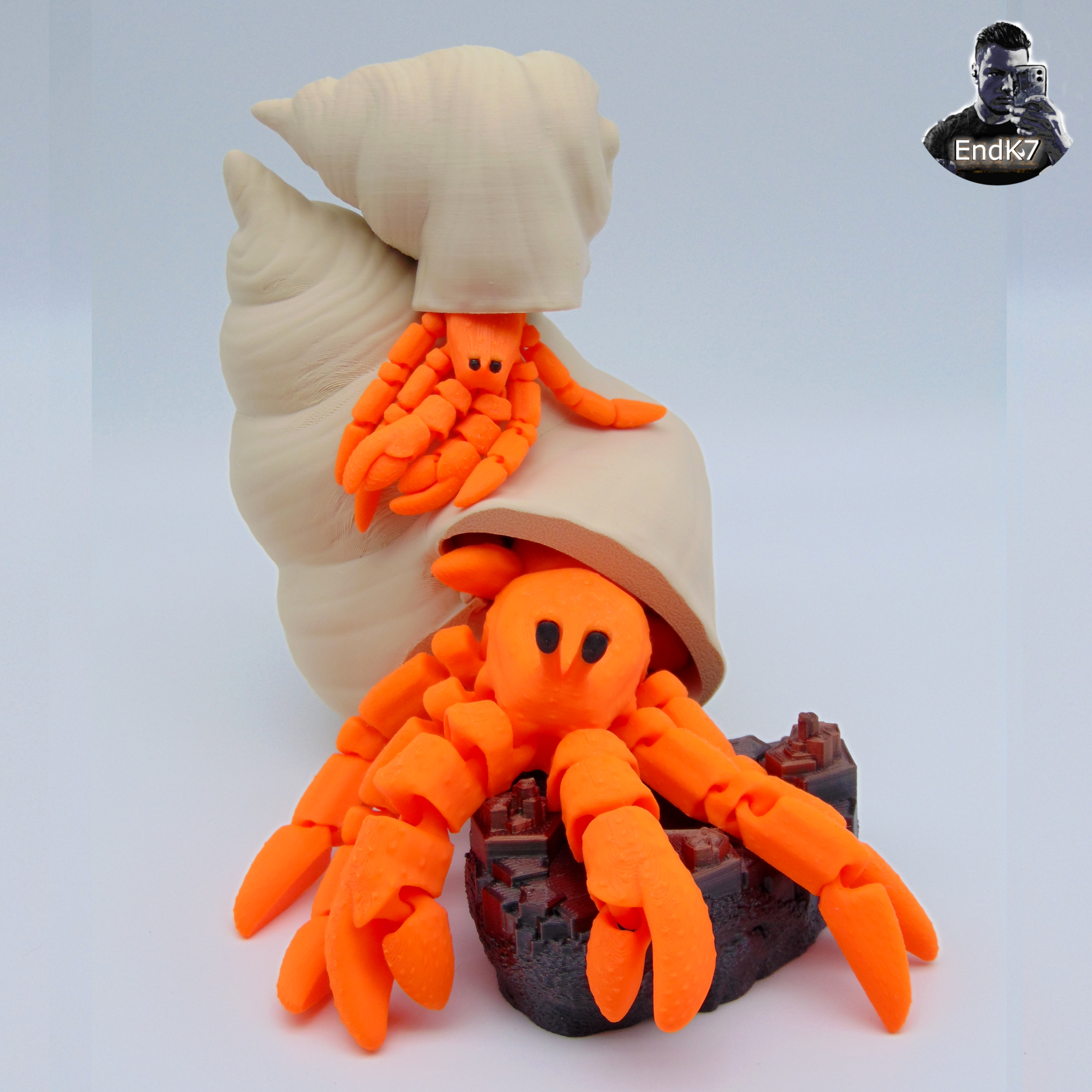 Articulated Hermit Crab - no supports 3D STL Model