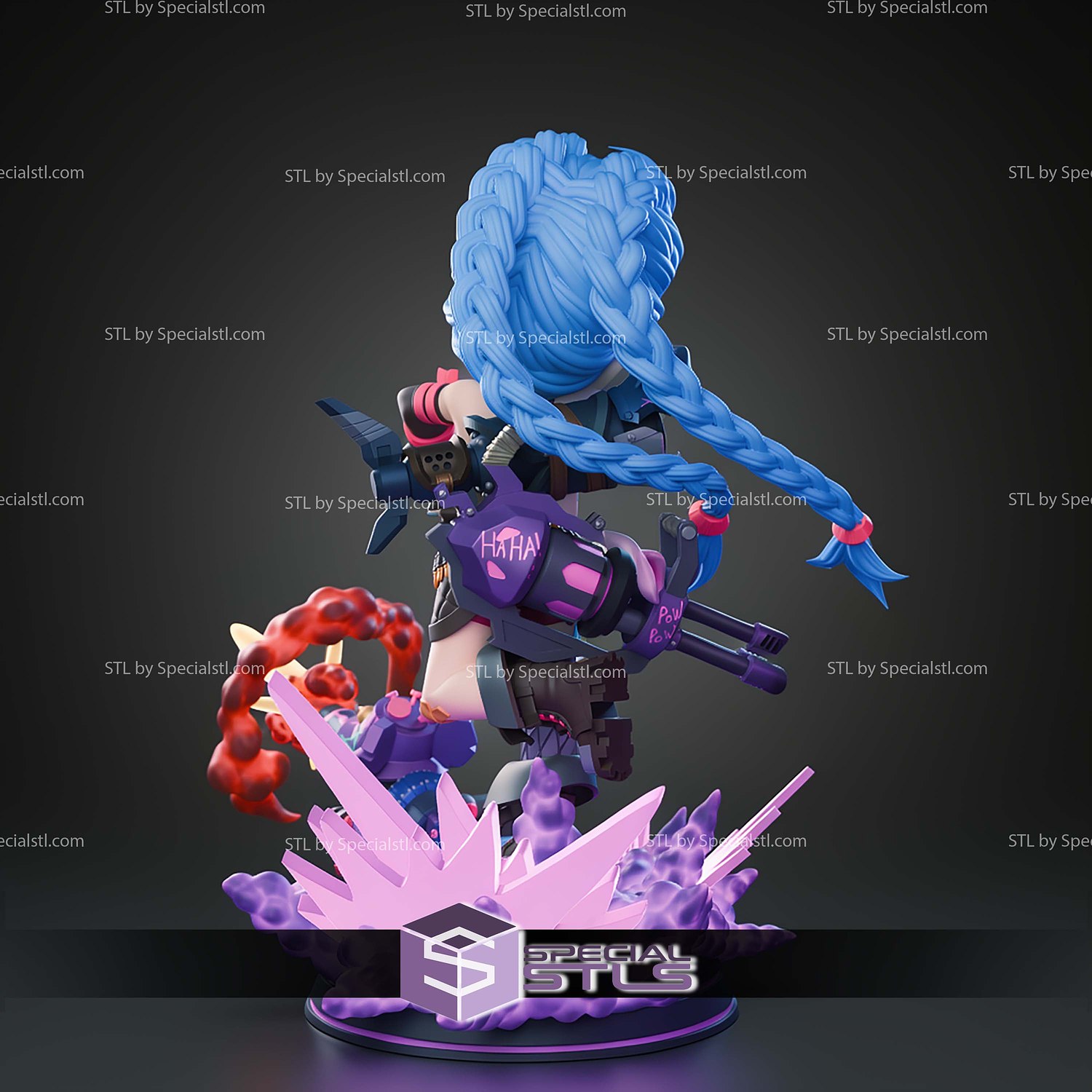 Jinx 2XKO Chibi STL Files 3D Model — view 3