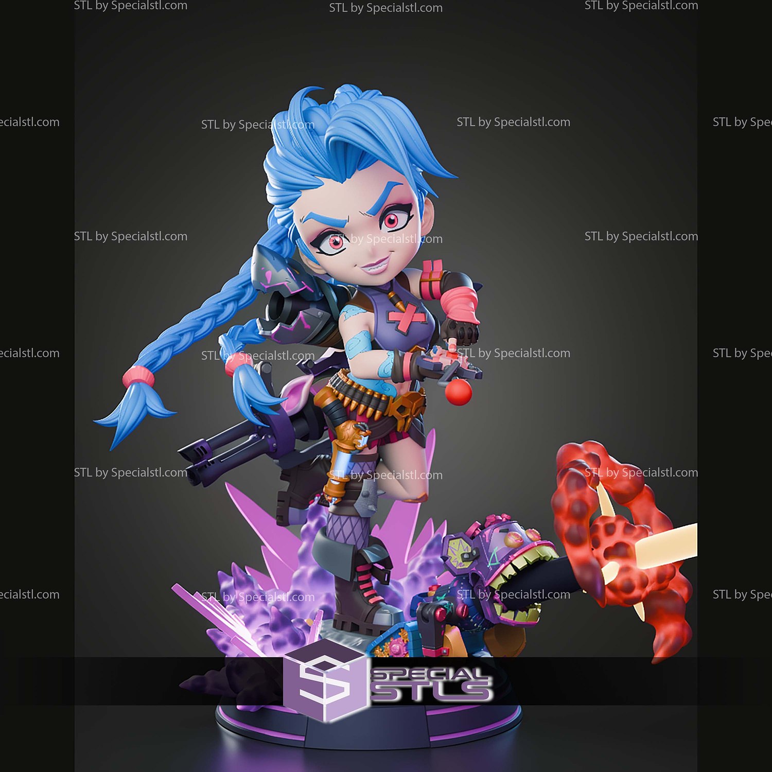 Jinx 2XKO Chibi STL Files 3D Model — view 5