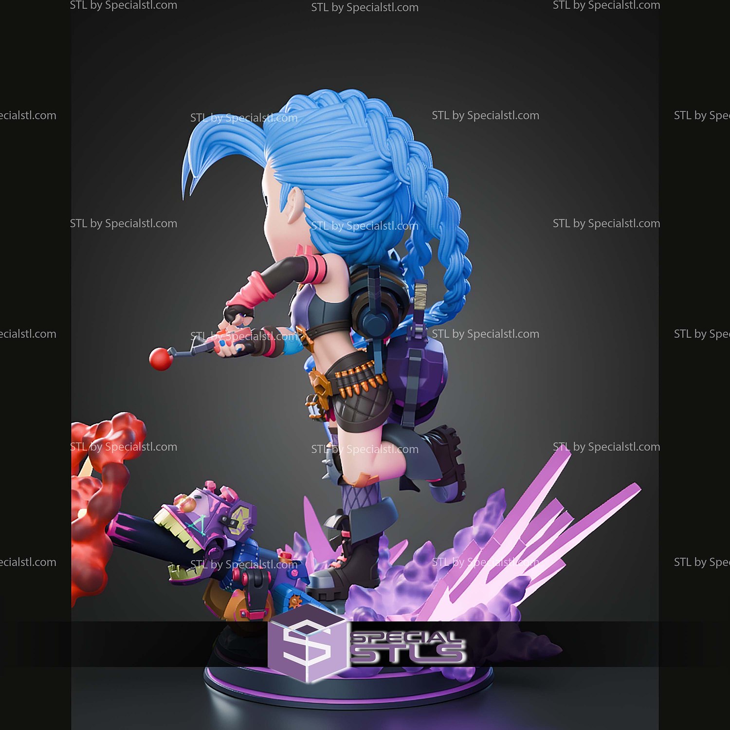 Jinx 2XKO Chibi STL Files 3D Model — view 6