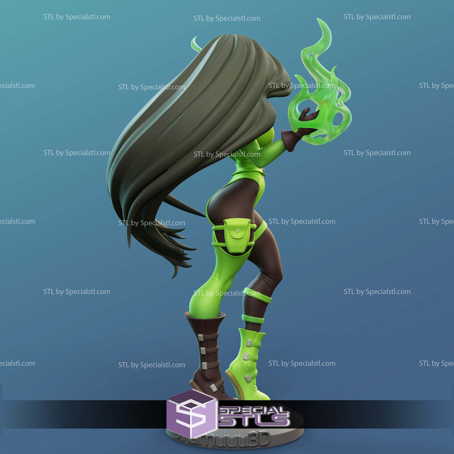 Shego Power in Hand 3D Printer Files STL Model — view 3