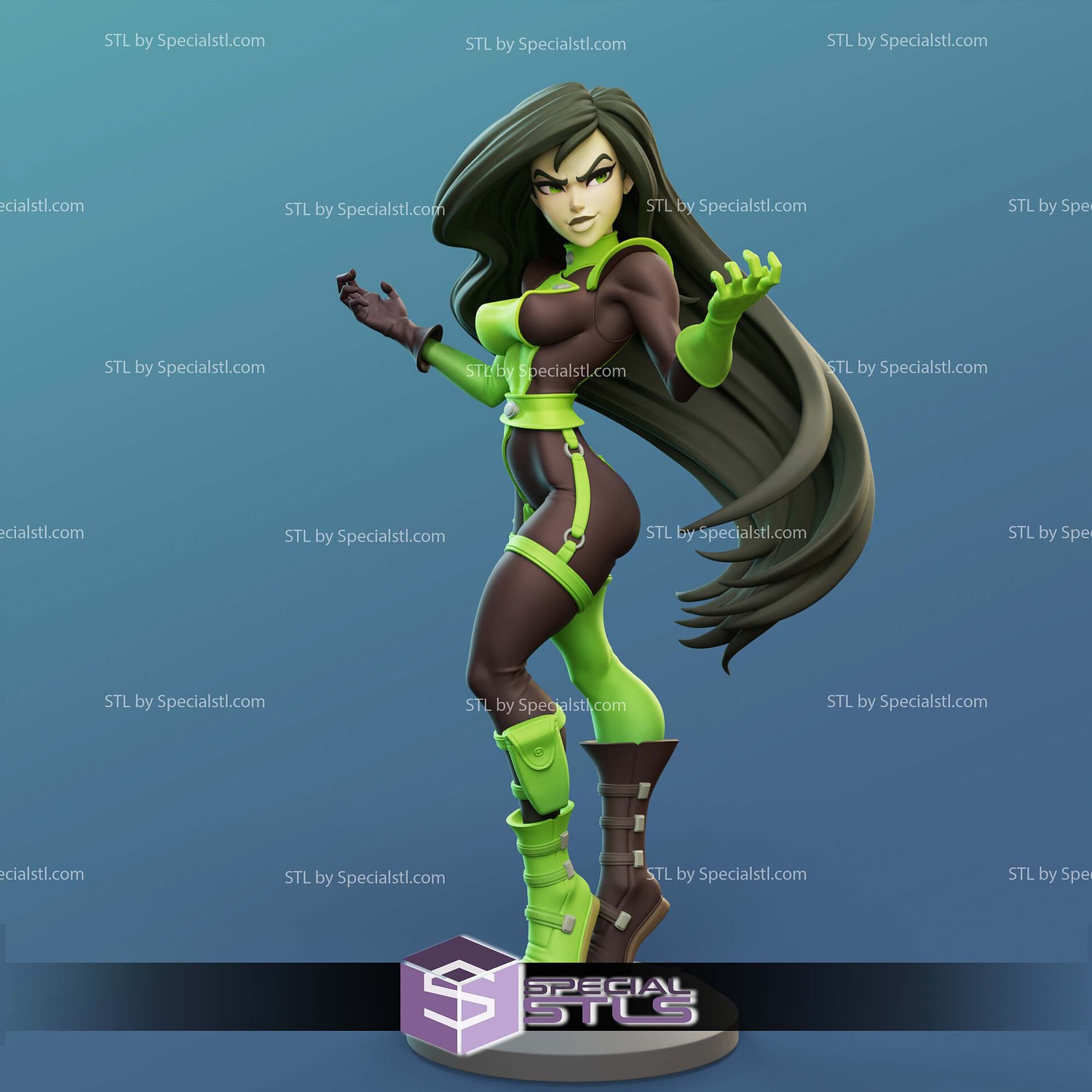 Shego Power in Hand 3D Printer Files STL Model — view 4