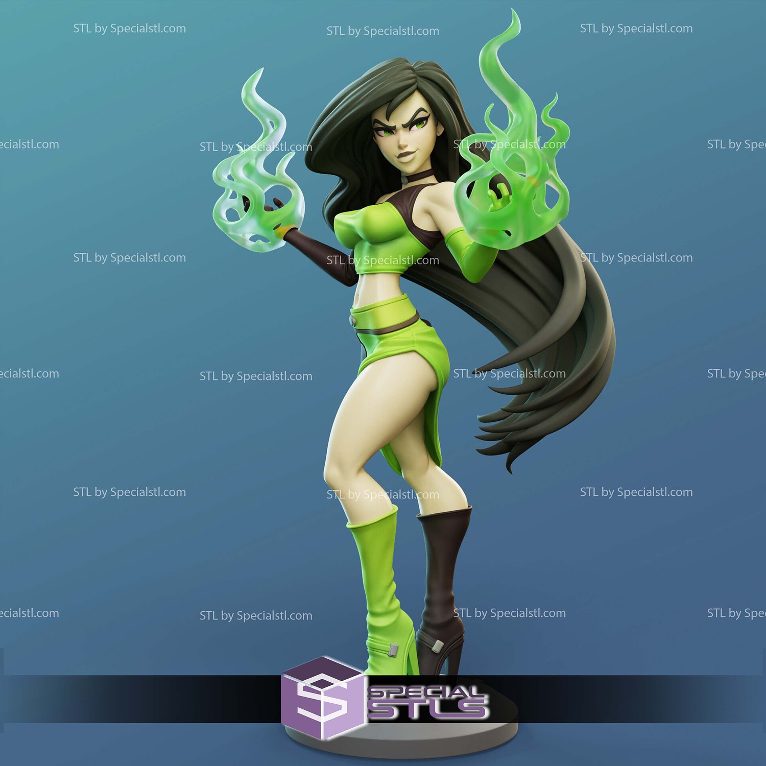 Shego Power in Hand 3D Printer Files STL Model — view 7