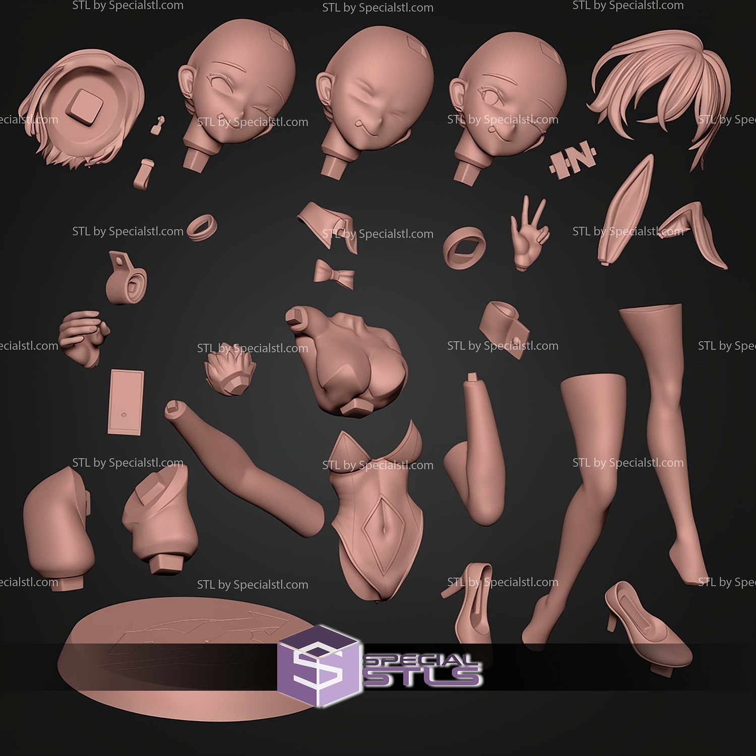 Belle Rabbit Zenless Zone Zero 258mm STL Files 3D Model — view 5