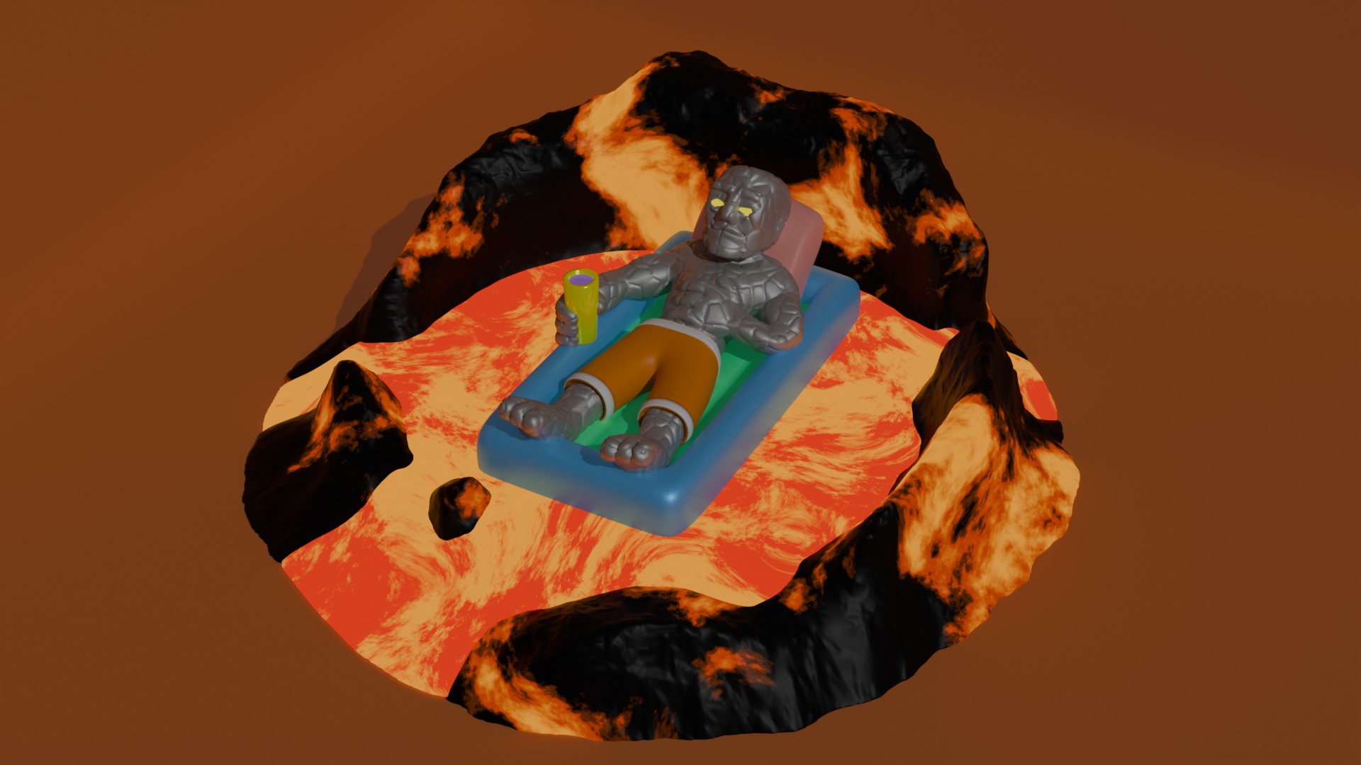 Rock Golem's Tropical Vacation 3D STL Model