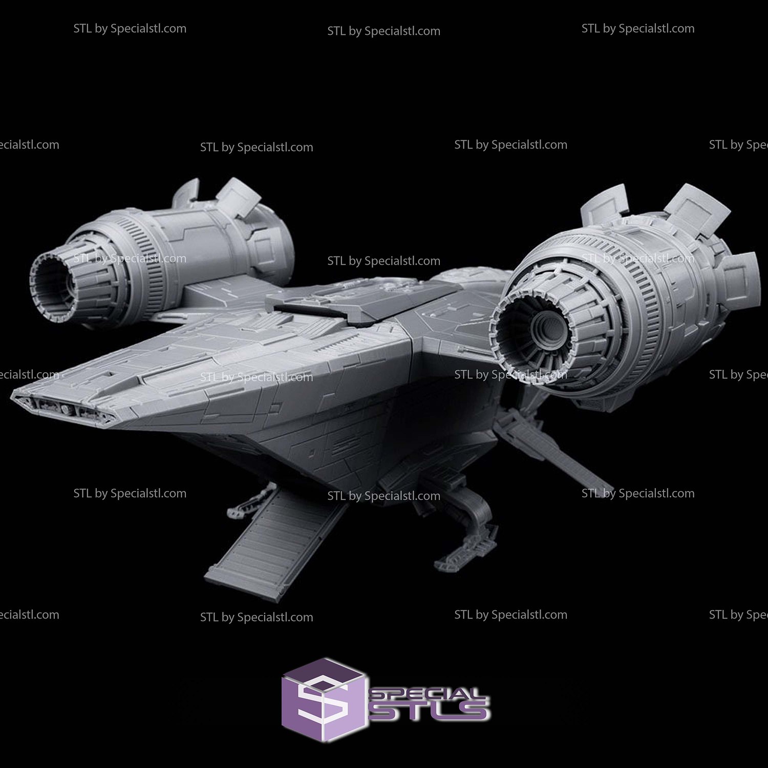 Mandalorian Razor Crest Basic STL 3D Model — view 4