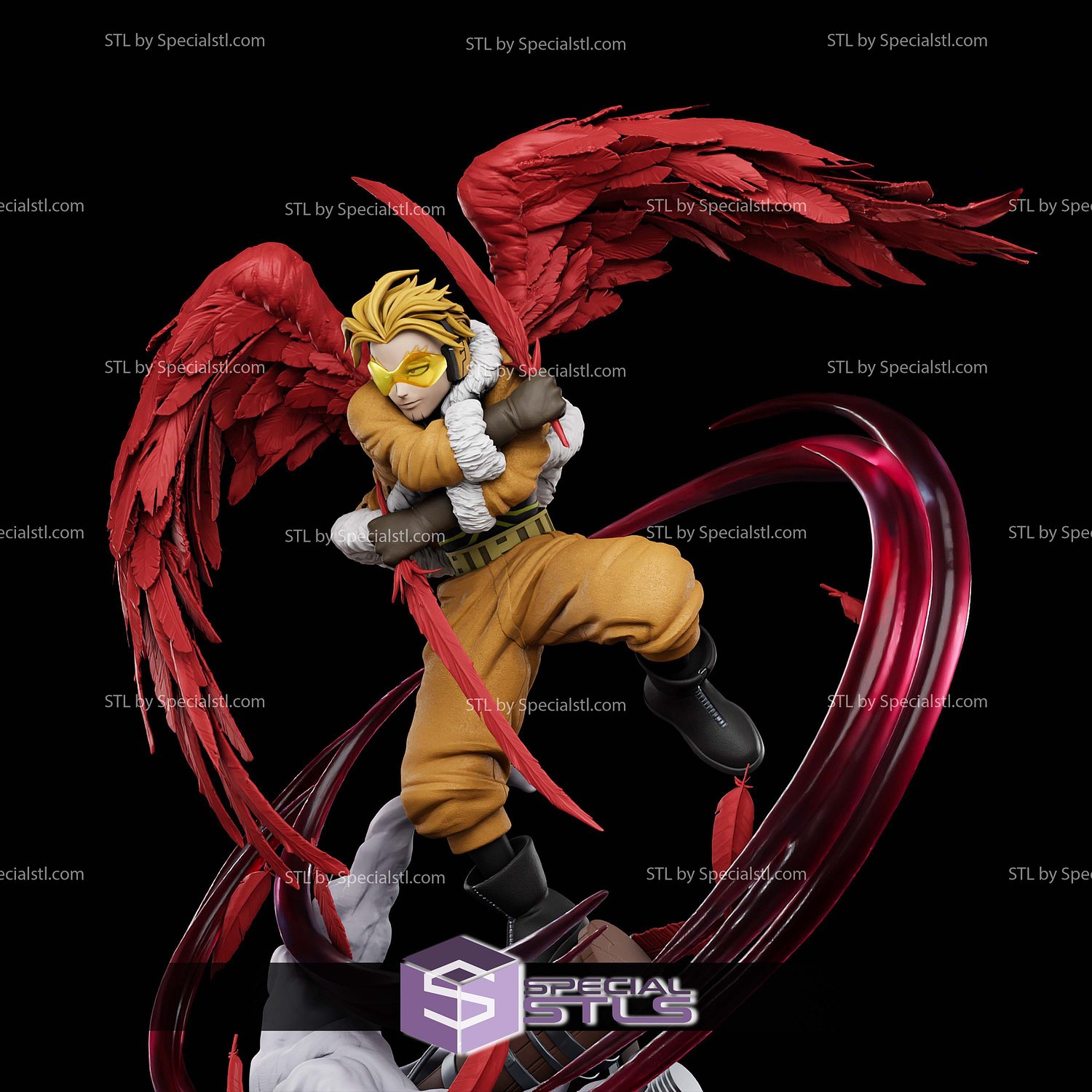 Hawks with and without Glasses STL Files 3D Model — view 2