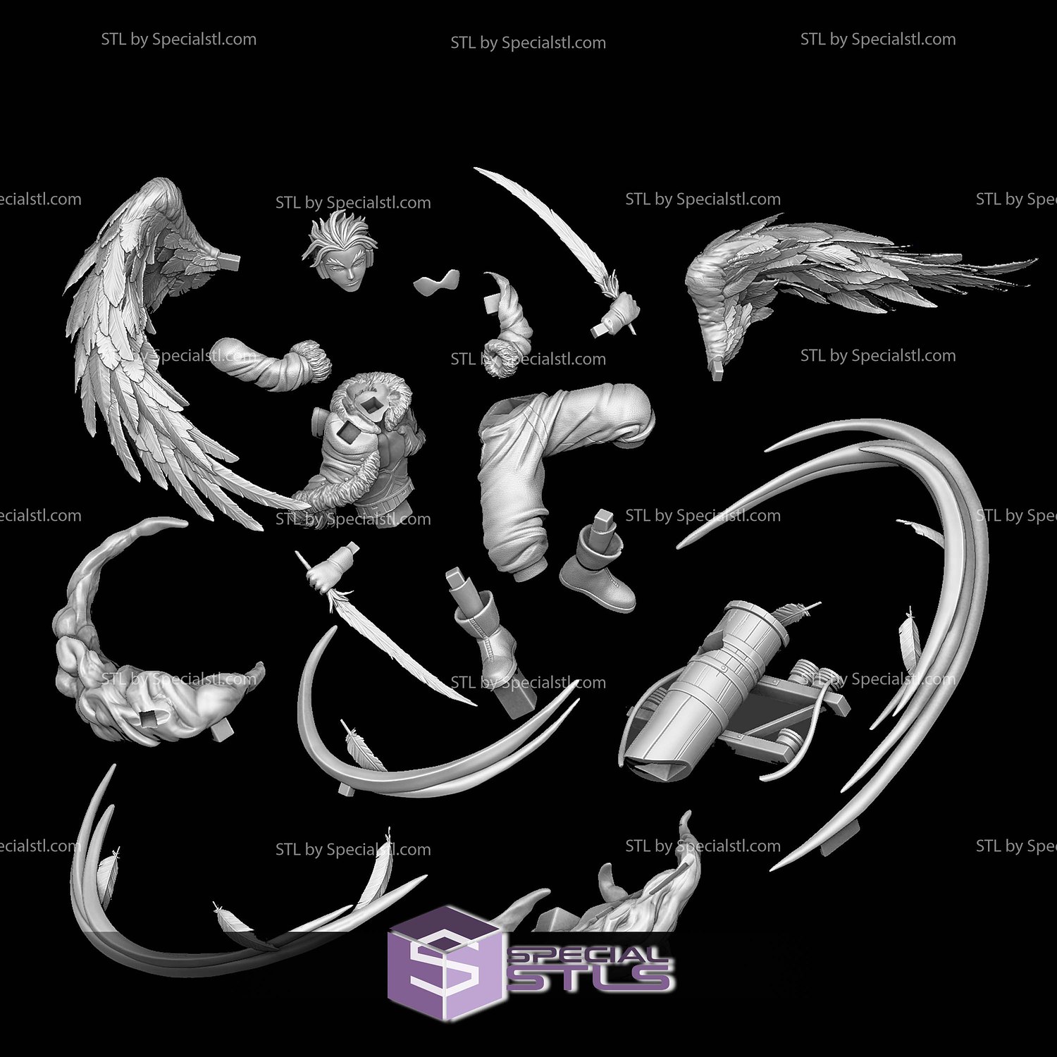 Hawks with and without Glasses STL Files 3D Model — view 6